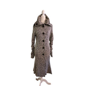 Newport News Black and White Leopard Trench Coat